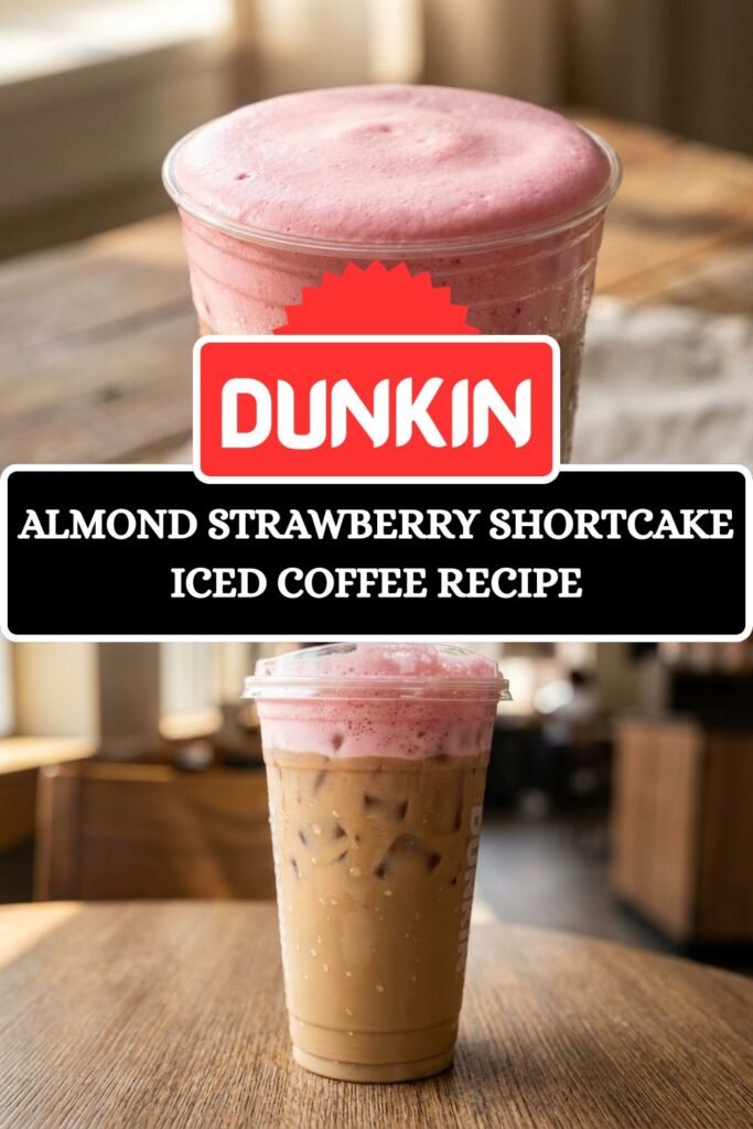 Dunkin Almond Strawberry Shortcake Iced Coffee