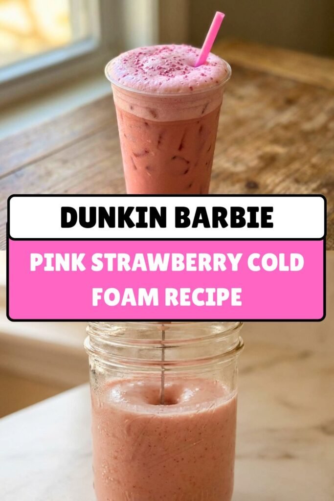 Dunkin Barbie Pink Strawberry Cold Foam