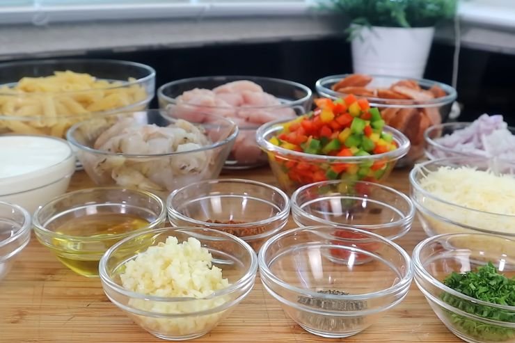 Ingredients for Pasta Mardi Gras